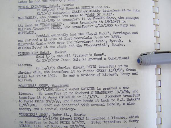 Gale family history,  | Bourke, NSW  | 