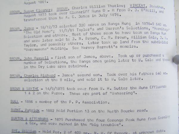 Gale family history,  | Bourke, NSW  | 