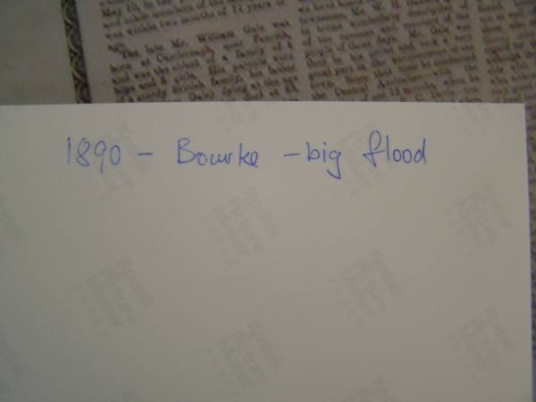 Flood 1890,  | Bourke, New South Wales  | 