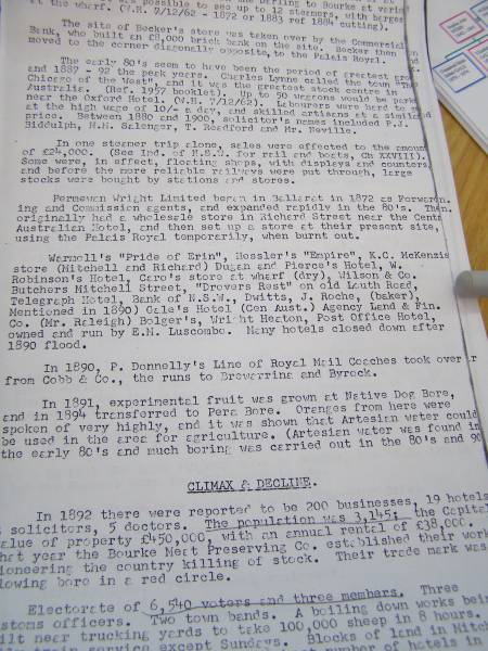 Gale family history,  | Bourke, New South Wales  | 