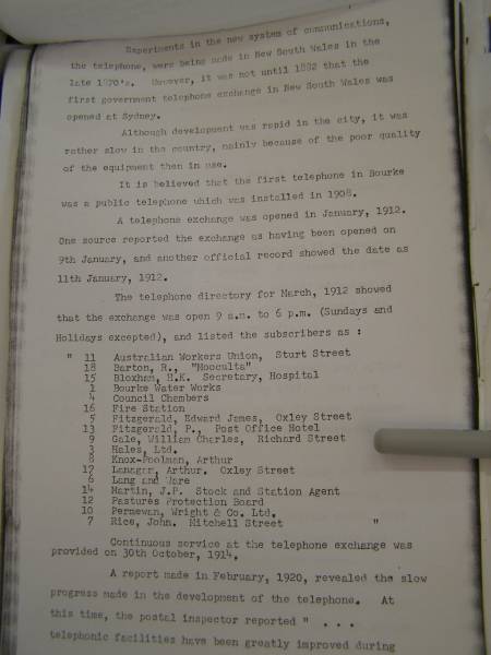 Gale family history,  | Bourke, New South Wales  | 