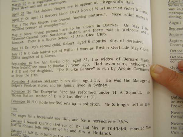 Gale family history,  | Bourke, New South Wales  | 