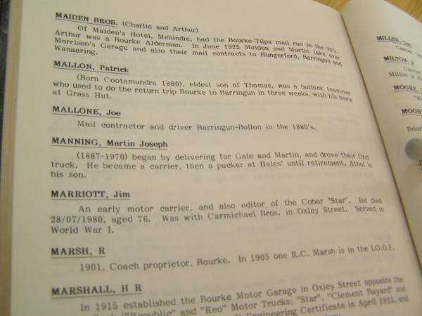 Gale family history,  | Bourke, New South Wales  | 