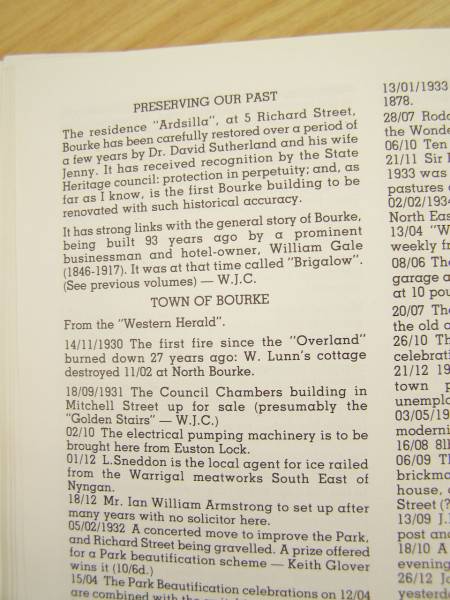 Gale family history,  | Bourke, New South Wales  | 