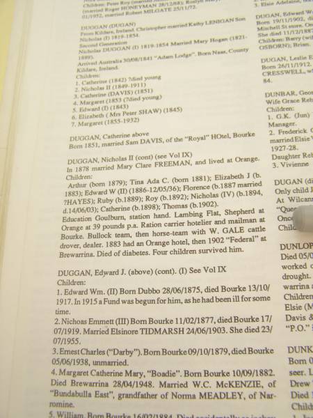 Gale family history,  | Bourke, New South Wales  | 