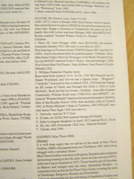 Gale family history,  | Bourke, New South Wales  | 