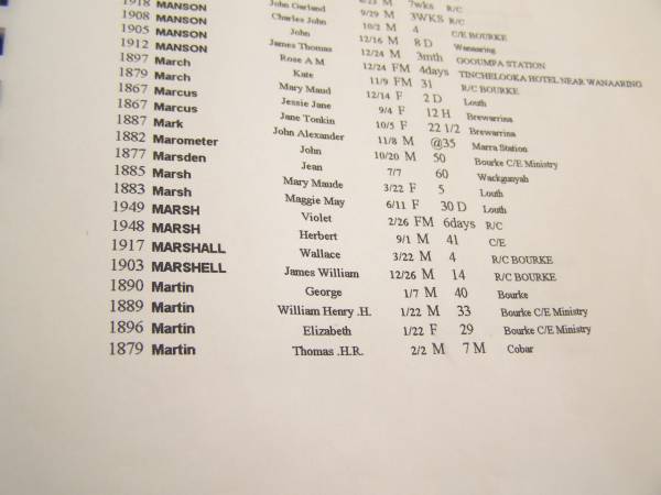 Gale family history,  | Bourke, New South Wales  | 