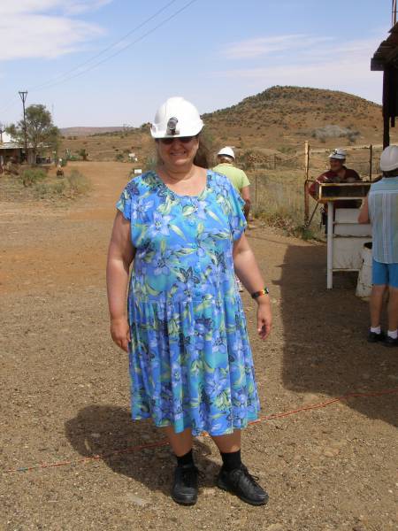 Kerry in a miner's helmet with lamp,  | Historic Day Dream Mine,  | near Silverton, New South Wales  | 