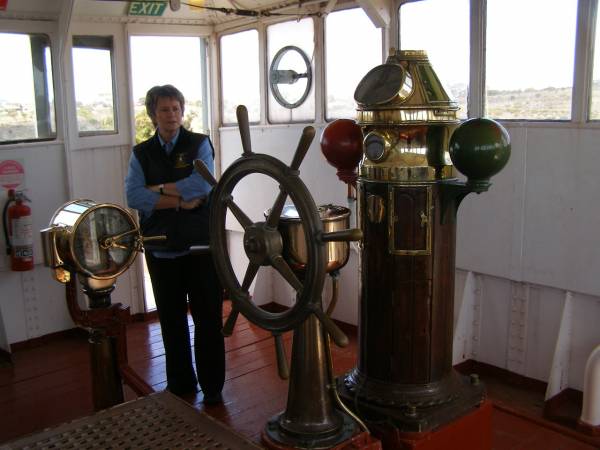 The wheel on the bridge,  | HMAS Whyalla,  | Whyalla, South Australia  | 