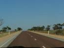 The Eyre Highway heads west from Ceduna towards the Nullarbor Plain, South Australia 