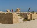 Kerry on top of the old Eucla Telegraph Station, Eucla willage, Nullarbor Plain, Eyre Highway, Western Australia 