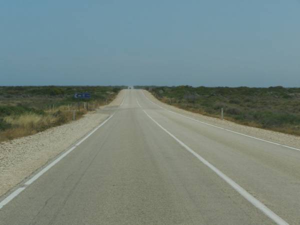 The scenery is somewhat monotonous!,  | Nullarbor Plain,  | Eyre Highway,  | South Australia  | 