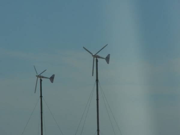 Wind generators,  | Border Village and fruitfly check point,  | Nullarbor Plain,  | Eyre Highway,  | border of South Australia and Western Australia  | 