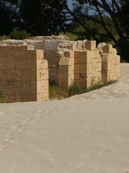 The old Eucla Telegraph Station gradually  | getting overrun by the sand dunes,  | Eucla willage,  | Nullarbor Plain,  | Eyre Highway,  | Western Australia  | 