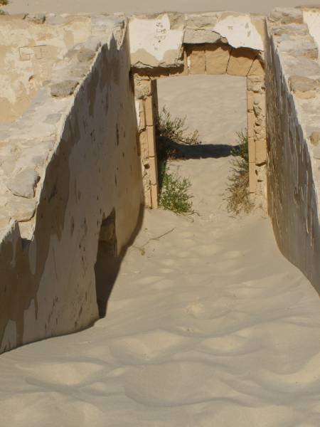 The old Eucla Telegraph Station gradually  | getting overrun by the sand dunes,  | Eucla willage,  | Nullarbor Plain,  | Eyre Highway,  | Western Australia  | 