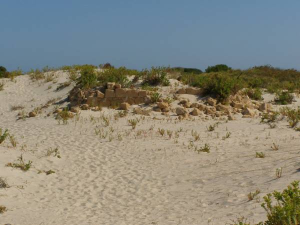 The old Eucla Telegraph Station gradually  | getting overrun by the sand dunes,  | Eucla willage,  | Nullarbor Plain,  | Eyre Highway,  | Western Australia  | 