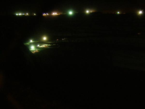 The Super Pit at night,  | the lights are from the trucks etc,  | it is 24x7 operation,  | Kalgoorie, Western Australia  | 