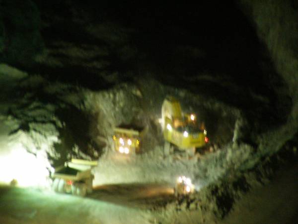 The Super Pit at night,  | the lights are from the trucks etc,  | it is 24x7 operation,  | Kalgoorie, Western Australia  | 
