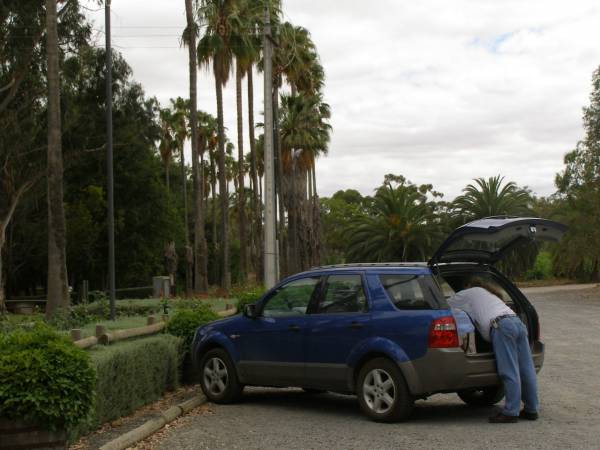 David loading the wine into the Territory,  | Seppeltsfield,  | Barossa Valley,  | South Australia  | 