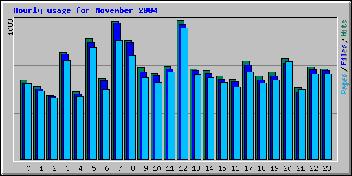 Hourly usage for November 2004